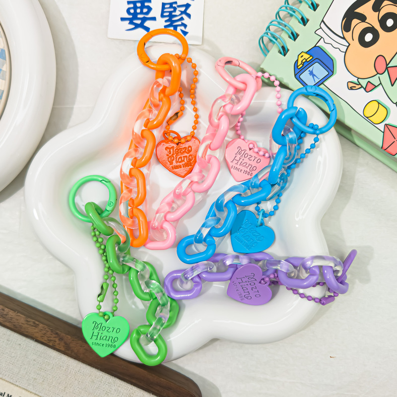 Spring Dragon Chain O05 Summer Jelly Acrylic Chain Heart AirPods Protective Case Pendant Bag Keychain