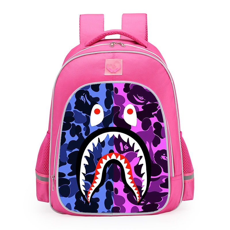 Pink Camouflage Shark Backpack, Trendy Street Style, Lightweight, Wear-Resistant, Reflective Backpack for Students, Kidsren, and Girls Pink Camouflage Shark Backpack, Trendy Street Style, Lightweight, Wear-Resistant, Reflective Backpack for Students, Kidsren, and Girls