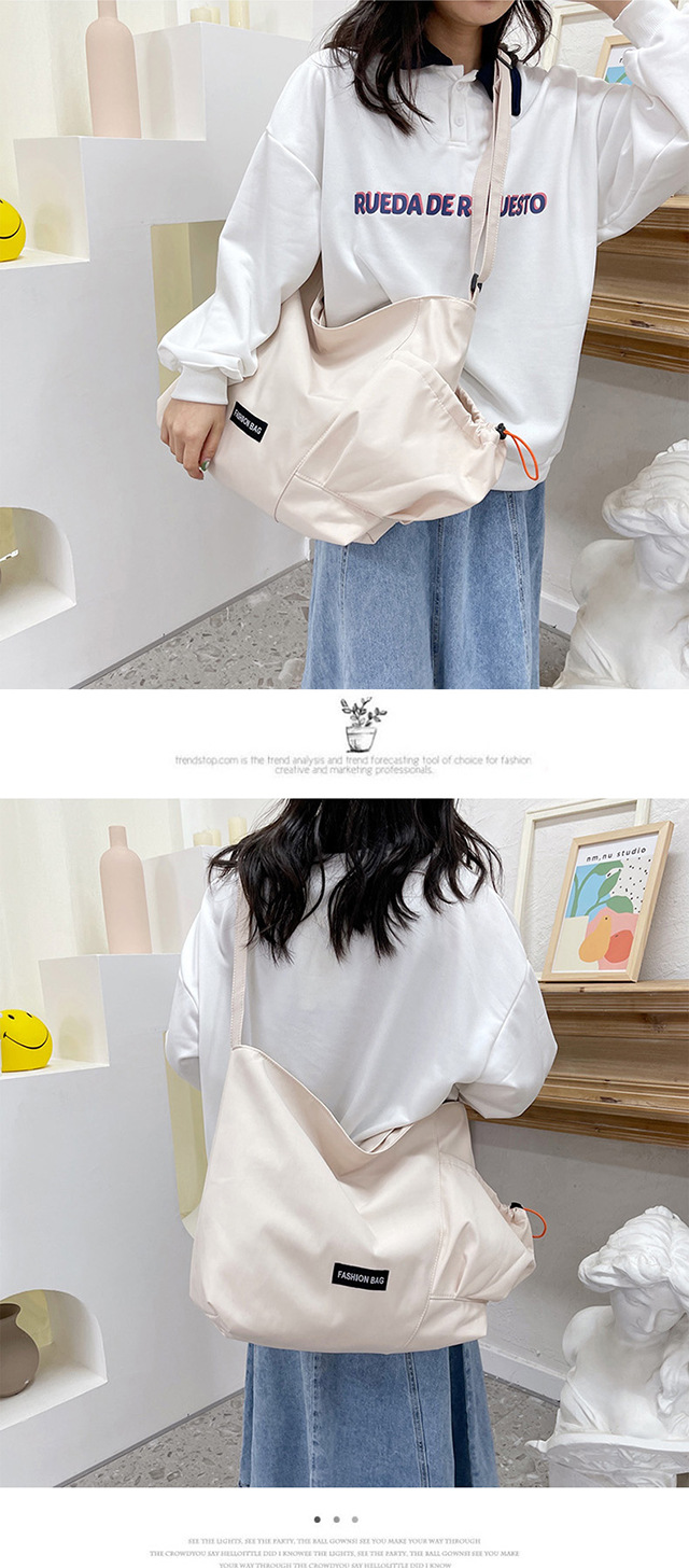 Korean-style canvas bag crossbody bag, women's backpack, simple and versatile, new trendy class bag, large-capacity student single-shoulder crossbody bag undefined