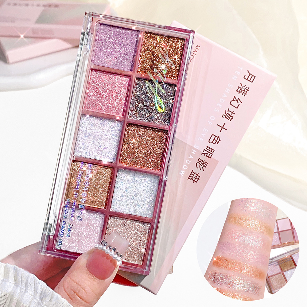 HISYI Moonfall Dreamland Ten Color Eye Shadow Pearlescent Matte Fine Flash Student Party Daily ins Cement Earth Plate Eye Shadow