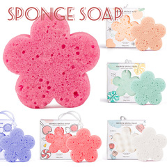 外国貿易sponge soap石鹸花びら手作り石鹸留香精油石鹸入浴石鹸石鹸石鹸100gスポンジ石鹸