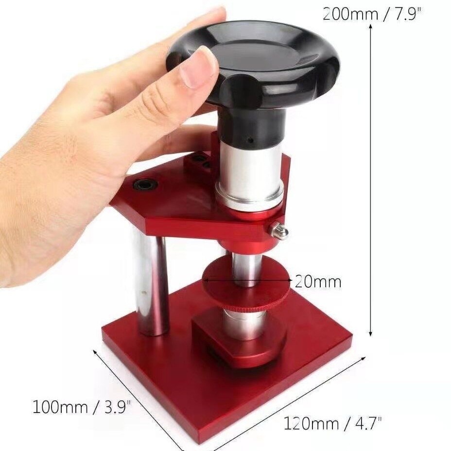 Herramienta de reparación de relojes máquina de tapado en espiral cubierta de presión inferior giratoria cubierta de presión inferior