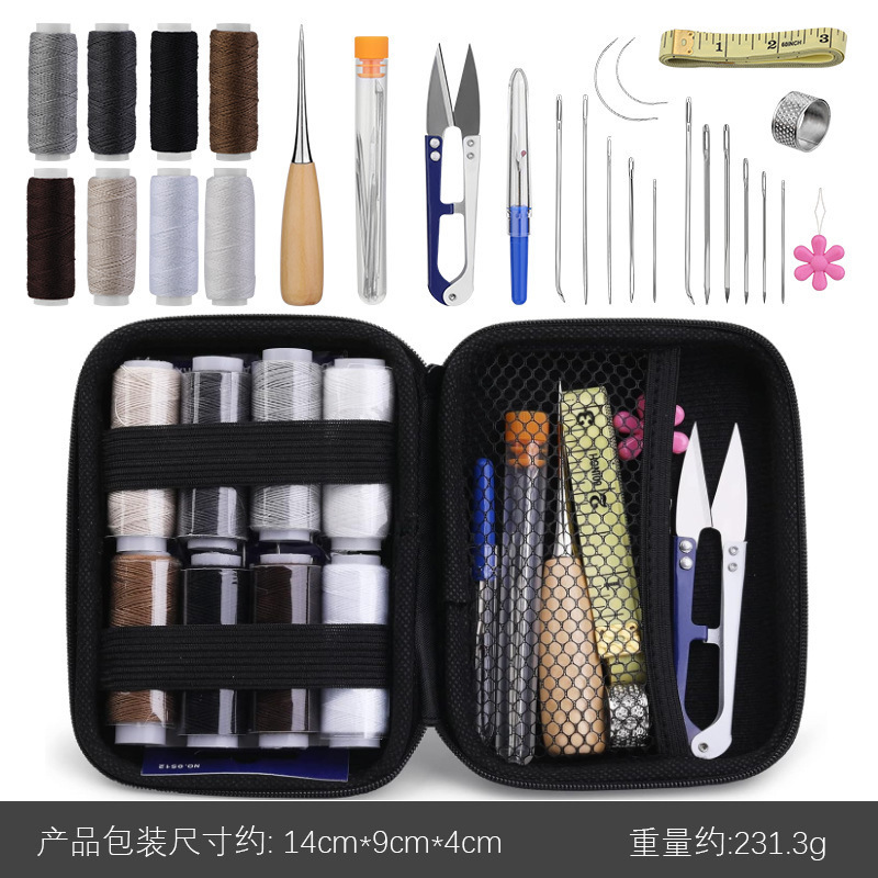 越境で人気の革細工用具、手縫いセット、DIY縫製針とワックス糸の組み合わせセット|undefined