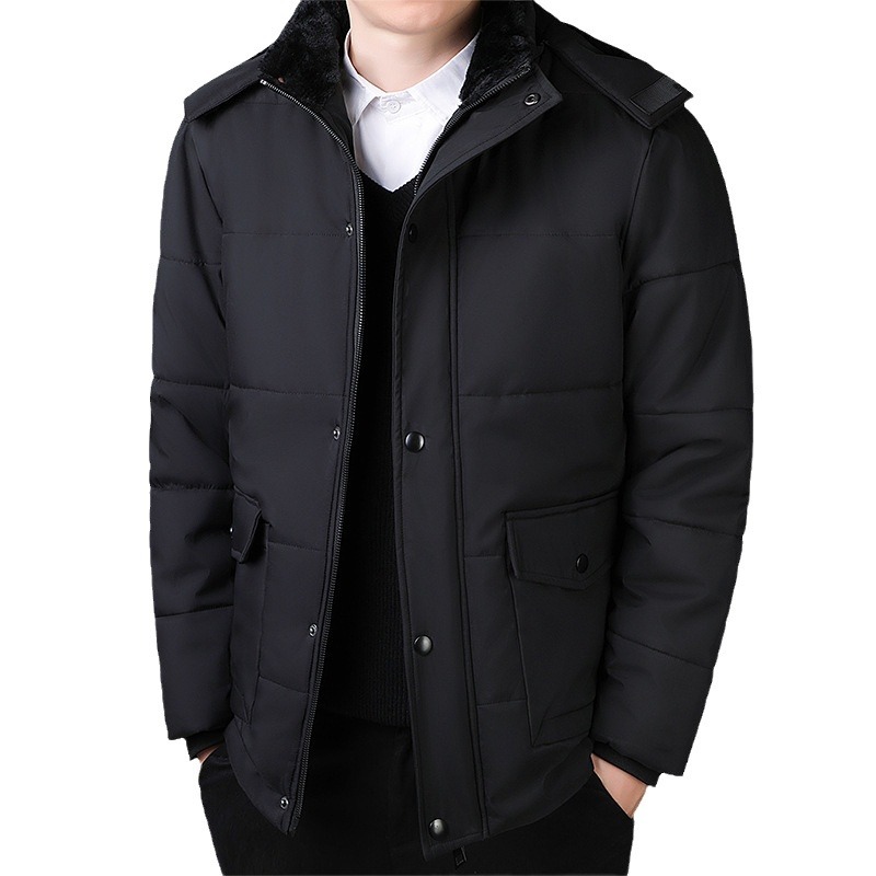 Ropa de algodón de mediana edad extra grande, ropa de hombre, ropa de invierno, ropa de algodón de terciopelo, abrigo grueso, chaqueta de algodón caliente, abuelo