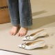 6600-K117 European and American style fashionable V-button low heeled women's shoes with pointed shallow mouth, versatile slope heel, empty back strap, single shoe