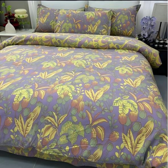 Kit de hilo de doble capa de lavado aeróbico con agua, conjunto de cuatro piezas para dormitorios estudiantiles, conjunto de tres piezas en la cama lavable a máquina para cuatro estaciones