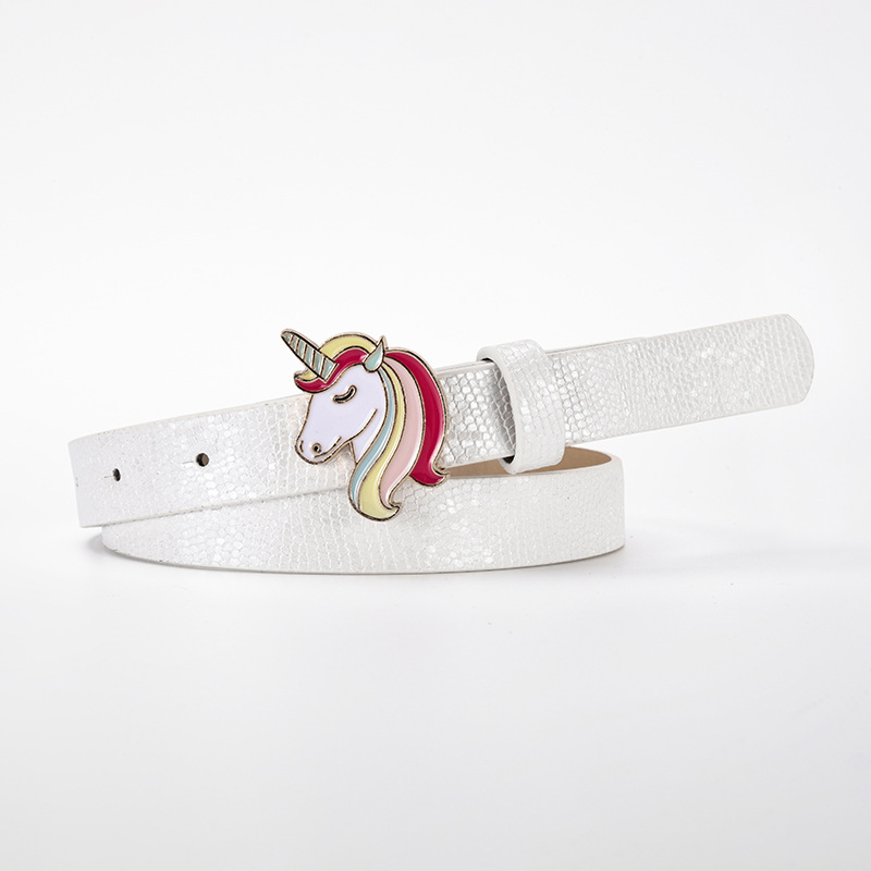 Cinturón Infantil de Unicornio para Niña de Cuero PU con Hebilla de Aleación para Uso Casual image 11