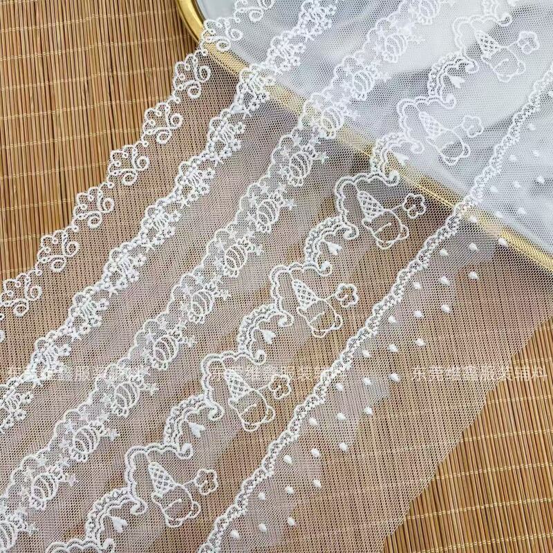 Lace Bow Embroidery, Brocade Computer Embroidery, Milk Silk Wave Edge Skirt Decoration, In-Stock Factory Direct Sales