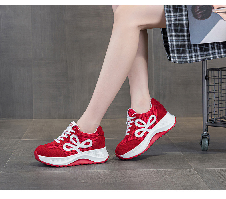 Giày sneaker nữ đế dày phong cách Đức phối da lộn màu đỏ Ancola — M2915 mạng đôi màu vàng, M2915- Mạng trong suốt 1m màu, M2915-1 lưới trong suốt màu vàng, M2915 mạng kép màu đỏ chi tiết 35