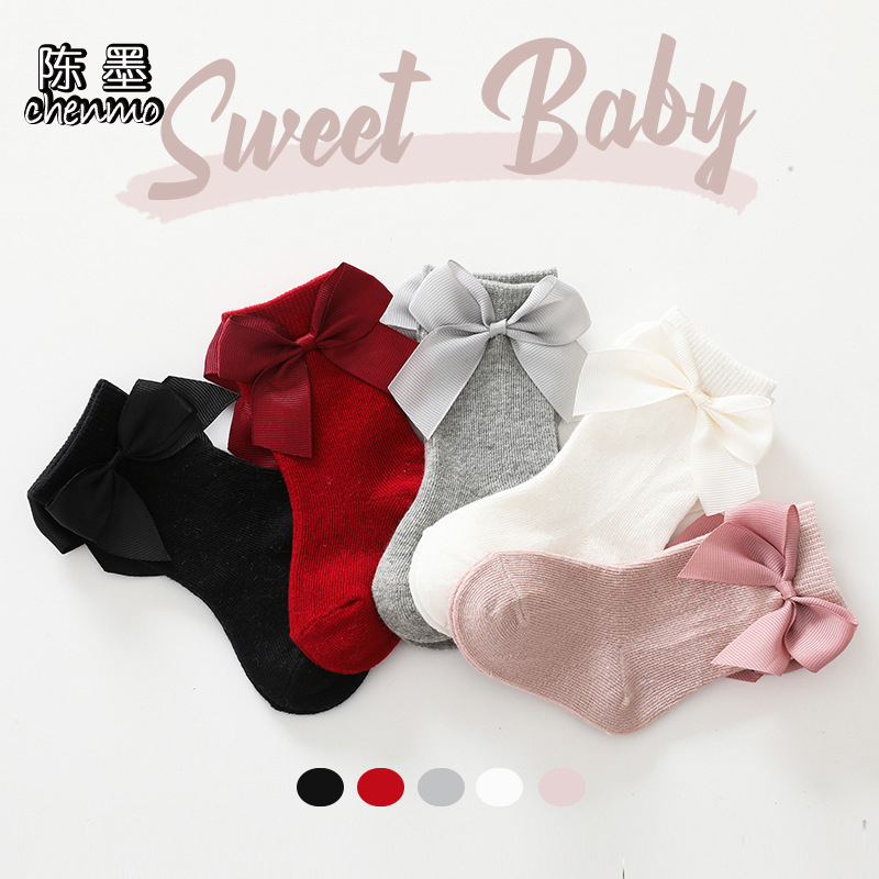 Carefully selected spring and summer bow children's socks cotton…