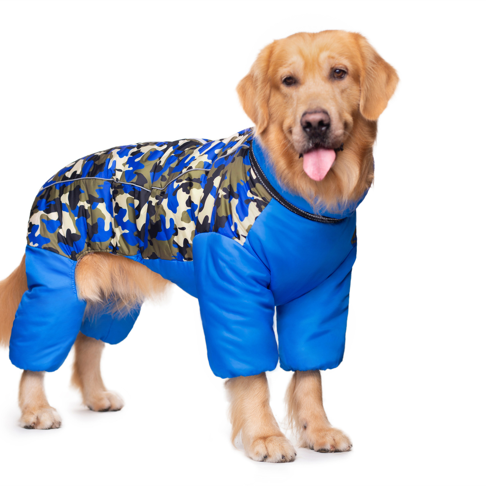 Ropa de algodón para perros de tamaño grande y mediano Alaska Samo Golden Retriever ropa de otoño e invierno para mascotas forrada de lana engrosada de cuatro patas ropa de abrigo