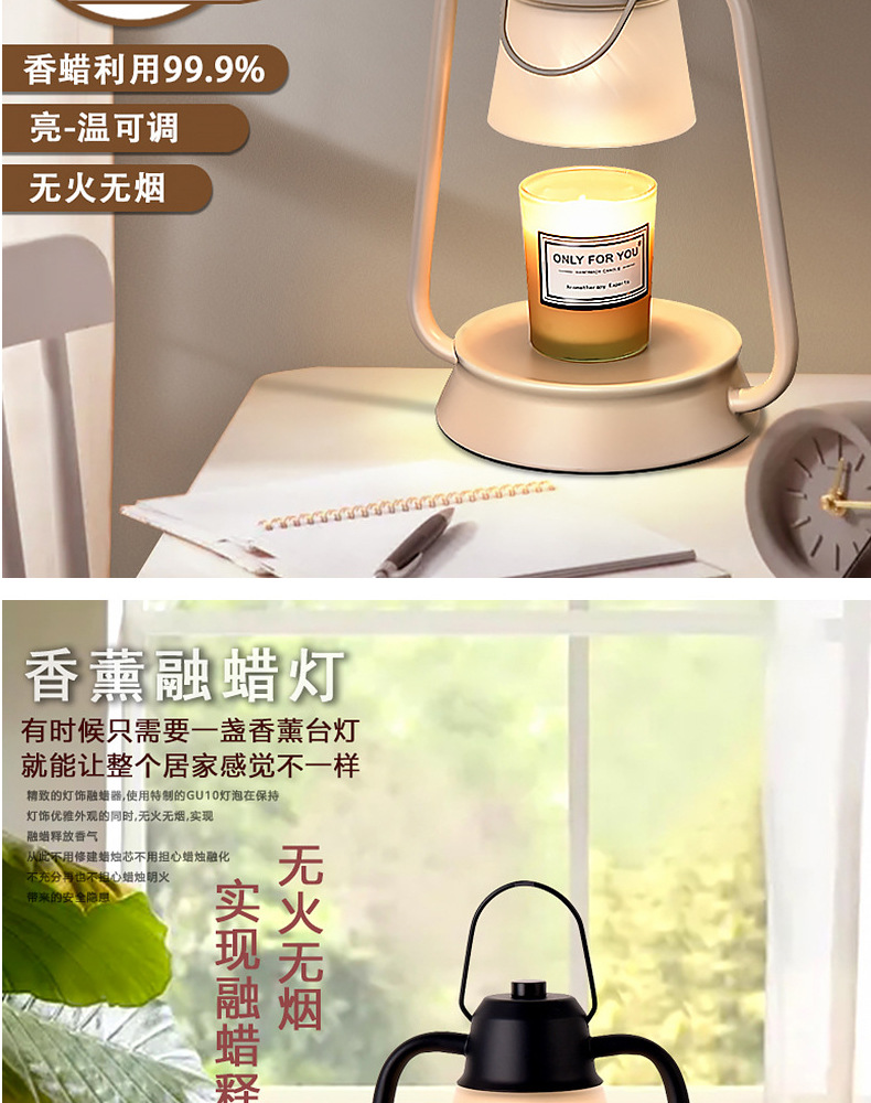 香薰融蜡灯复古无火扩香烛台蜡烛加热灯座卧室复古定时夜灯熔烛灯-阿里巴巴