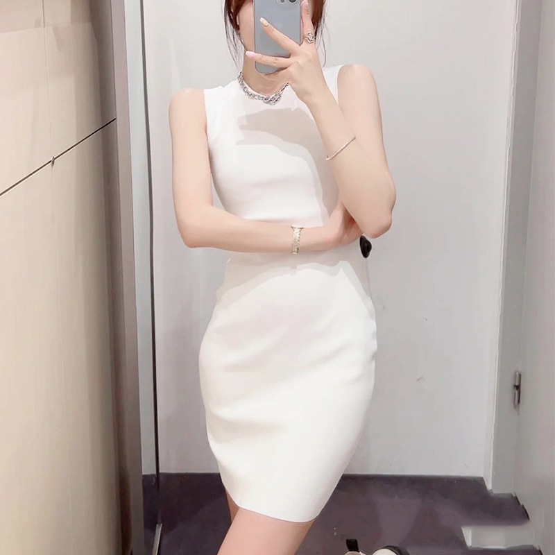 Agent Bucket high quality Summer New Cos Style Sleeveless Slim-Fit Slimming dress Elegant Viscose Dress
