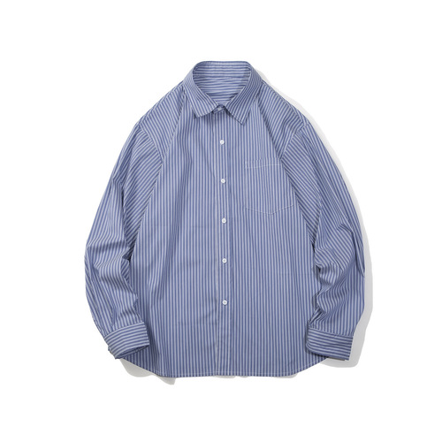 RUIIENRS x Magmans Autumn Navy Blue Fresh and Versatile Shirt C3115