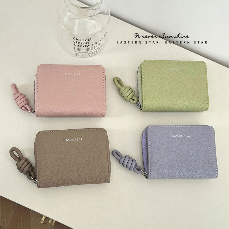 INS new style simple wind knot zipper fashion ladies womenpurse large capacity coin purse wholesale in stock