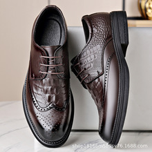 新款英伦风男士雕花布洛克休闲鞋皮鞋商务复古正装男鞋真皮头层牛