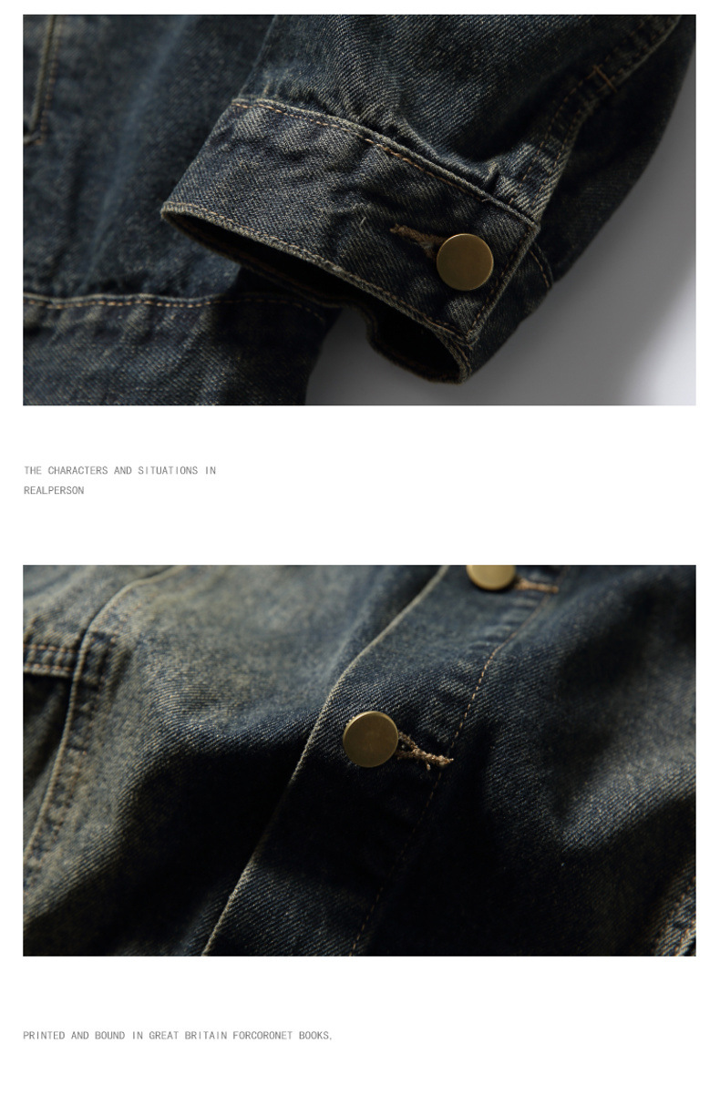 Retro Denim Jacket For Men Washed Ripped Stand-up Collar Style_voghion.com