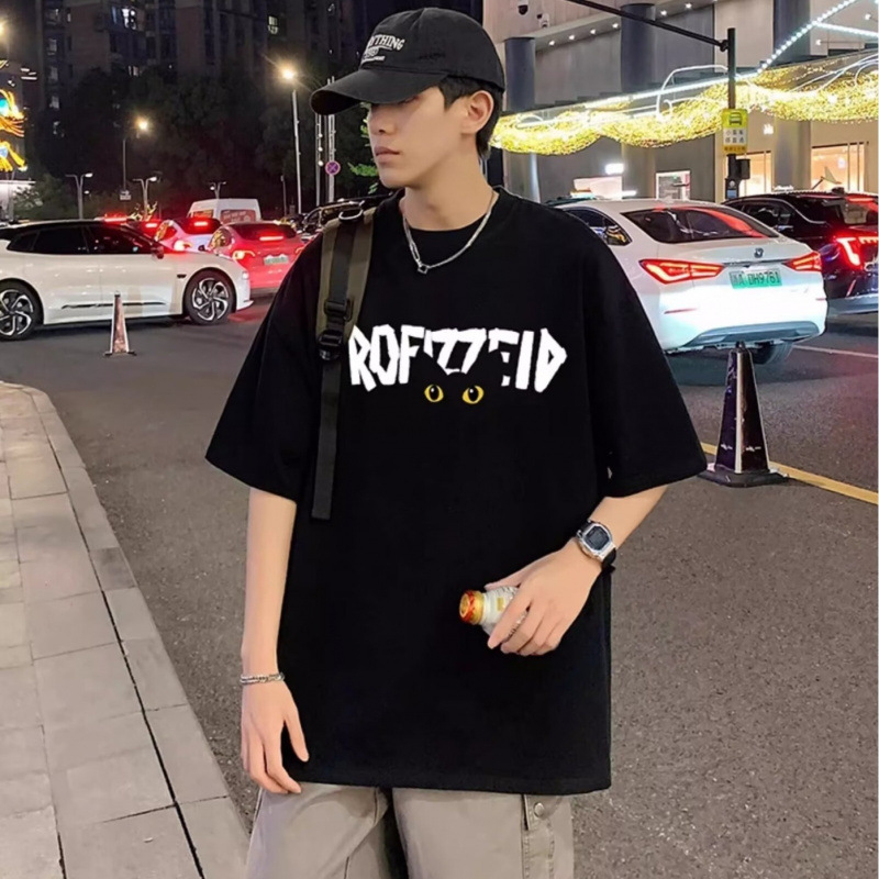Cross-Border Short-Sleeved T-Shirts for Boys and Girls, Cartoon Hip-Hop Ins Boyfriend Style Couple Casual Tops, Summer Half-Sleeved T-Shirts
