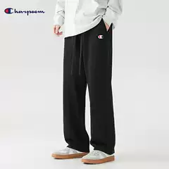 Champion Graffiti Casual Pants for Men 2024 Fall/Winter New Straight Leg Sweatpants Embroidered Fleece Loose Fit Athletic Trousers