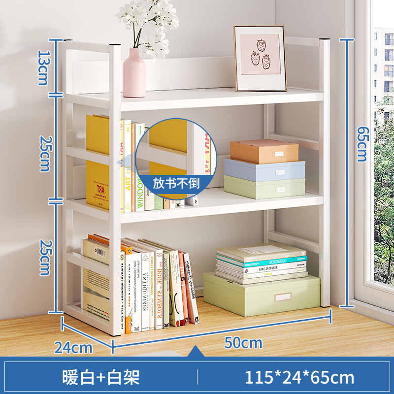 Estantería de escritorio estante de almacenamiento Mesa estante de almacenamiento en el hogar escritorio del estudiante pequeño estante de múltiples capas simple estante del gabinete