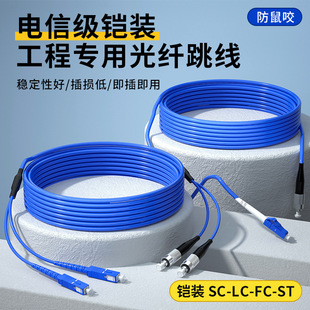 Armored optical fiber jumper FC-LC-SC-ST single-mode single-core double-Core 3-30 m anti-mouse pull-resistant pigtail wholesale