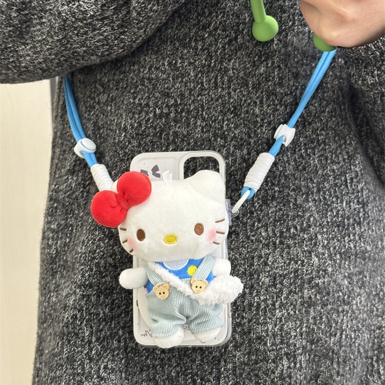ユニバーサル携帯電話バッククリップ本物のサンリオキティハローキティ KT クロスボディロープかわいい調節可能なストラップ人形|undefined