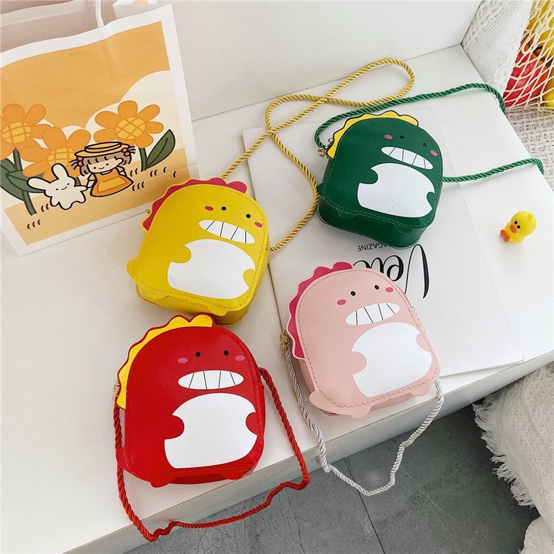2021 Bags for children lovely girl Inclined shoulder bag Cartoon dinosaur princess coin purse Western style girl Small satchel