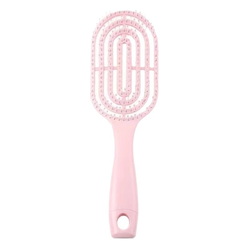 Macaron costilla peine hueco hacia fuera en forma de espalda masaje hogar pelo recto curling peine estilo esponjoso peine