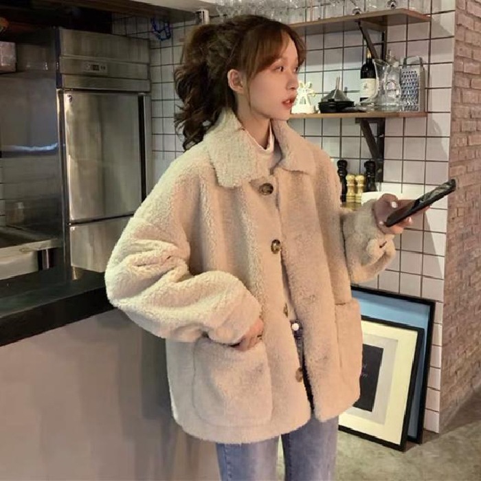 여성 겨울 루즈핏 카라 코트 포켓 긴팔 데일리 아우터