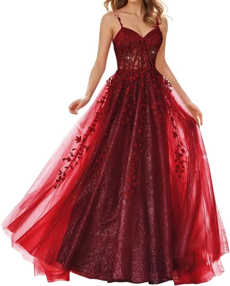 2026 nuevo vestido de tulle brillante transfronterizo vestido largo vestido de cuello en V vestido sexy