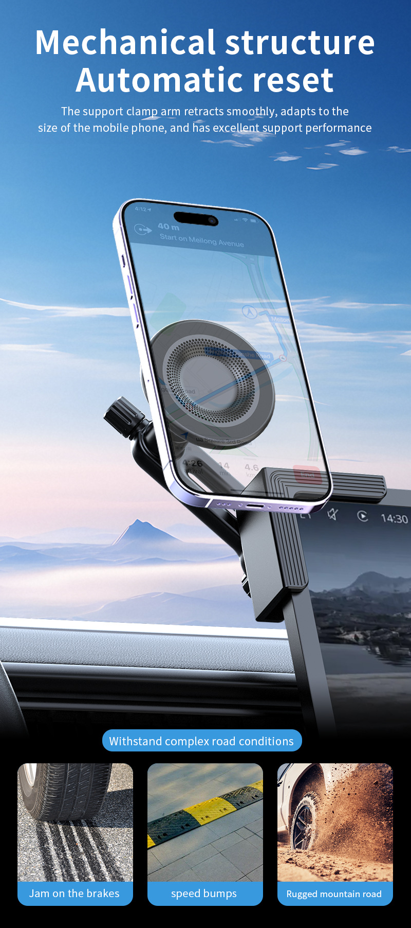 New Energy Vehicle Magnetic Mobile Phone Holder Central Control Screen Special Floating Screen Strong Adsorption Mobile Phone Navigation Holder