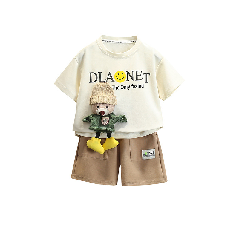 男の子サマースーツ2025新スタイル子供ベビーファッショナブルな半袖ハンサム子供夏服ストリート子供服|undefined