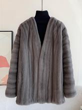 鹅绒天鹅皮大衣抽刀皮草女全貂皮水貂母貂貂大衣整025新款外套V貂