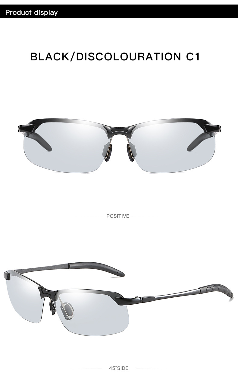 Basic Solid Color Tac UV400 Protection Square Half Frame Women's Sunglasses display picture 6