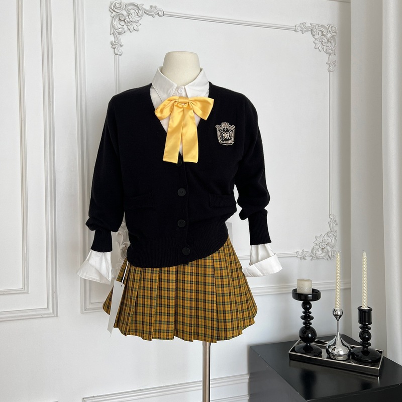 Q3758少女学生东京女大日式JK学院风开衫+衬衫+半裙制服套装秋季|undefined