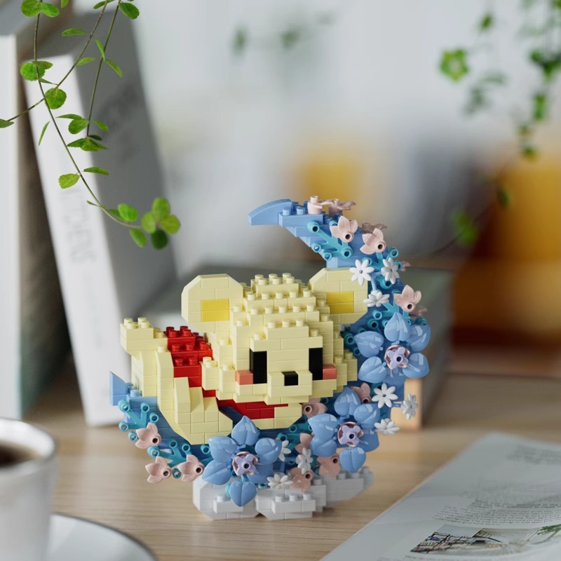 Cubierta de polvo, bloques de construcción, flores, compatible con Lego en maceta, flores de hibisco, juguetes de ensamblaje para niños, venta al por mayor transfronteriza de San Valentín