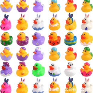 Factory direct Amazon explosions children's water toys squeak call bath toys floating rubber yellow duck