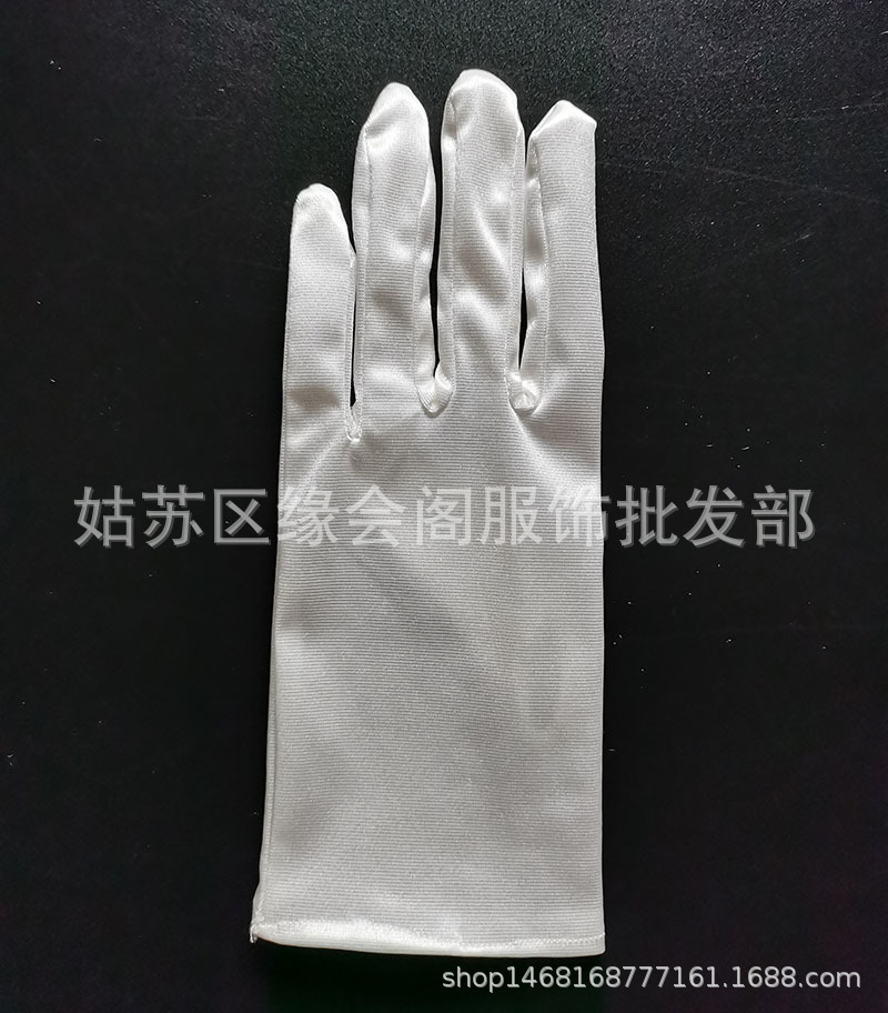 Wedding gloves new style retro satin simple medium length white gloves wedding dress dinner wedding ceremony photography 1103