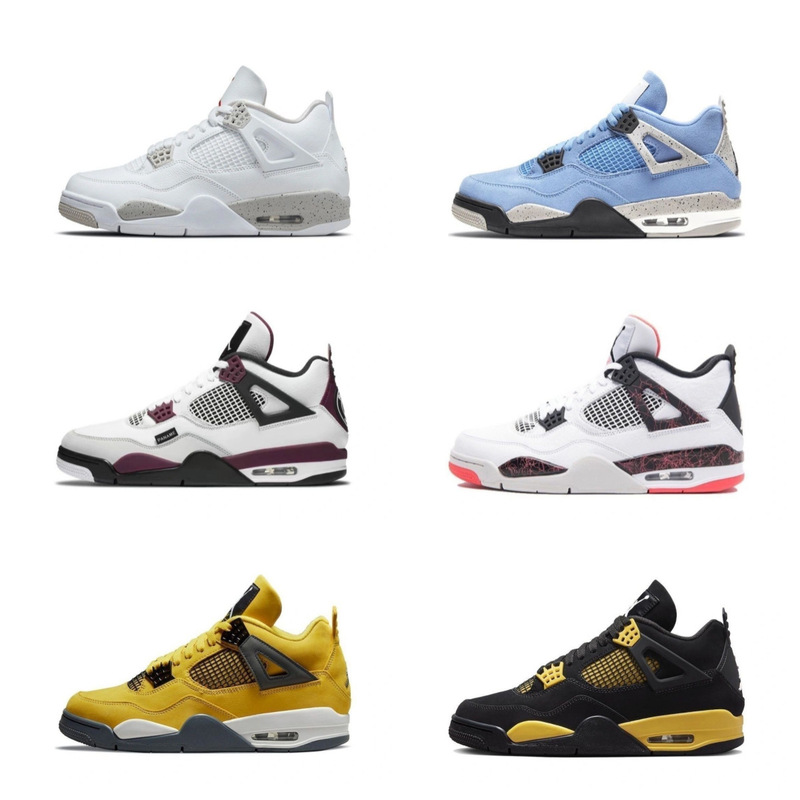 Putian Shoes Aj4 Sports Basketball Shoes Jordan 4 Electric Thunder White Cement Oreo Midnight Blue Unisex Shoes Putian Shoes Aj4 Sports Basketball Shoes Jordan 4 Electric Thunder White Cement Oreo Midnight Blue Unisex Shoes