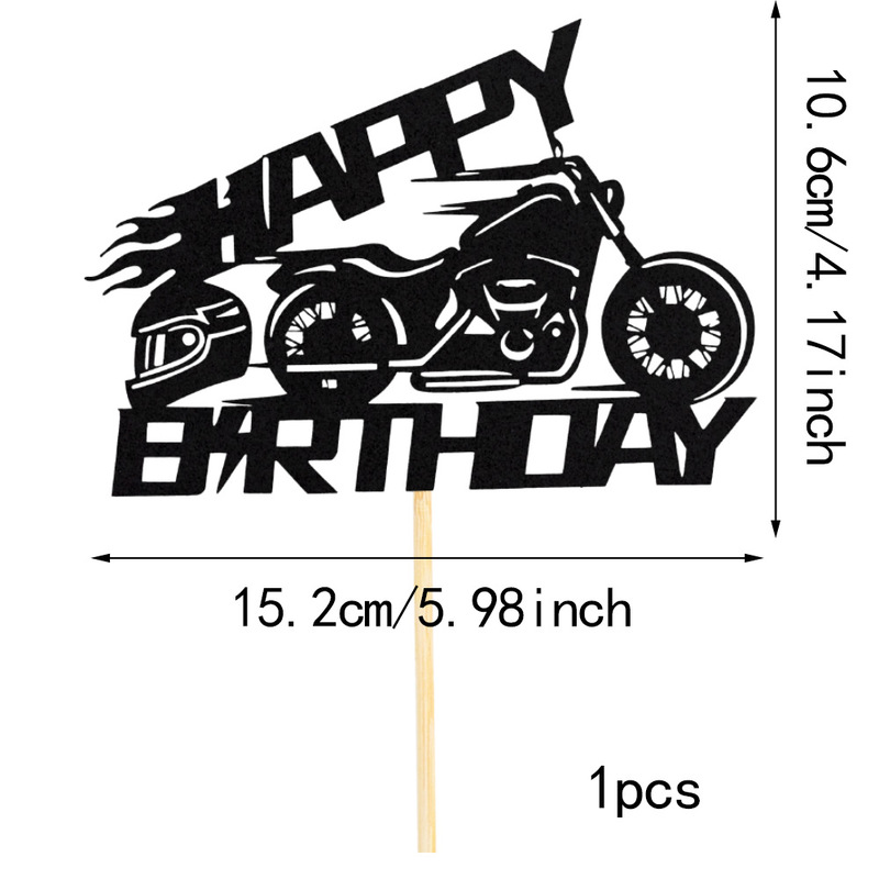 クロスボーダースポットバースデーケーキカードオートバイハッピーバースデー誕生日デコレーションカード|undefined