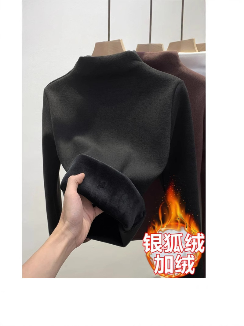 Niños y niñas más terciopelo más grueso terciopelo alemán cuello medio alto como base para mantener el calor en invierno, puede usar un top de manga larga de estilo occidental image 4