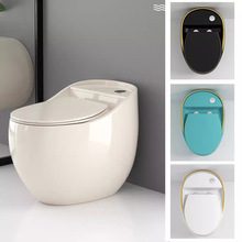 新款网红鸡蛋形个性彩色奶油风马桶节水防臭静音虹吸小户型坐便器