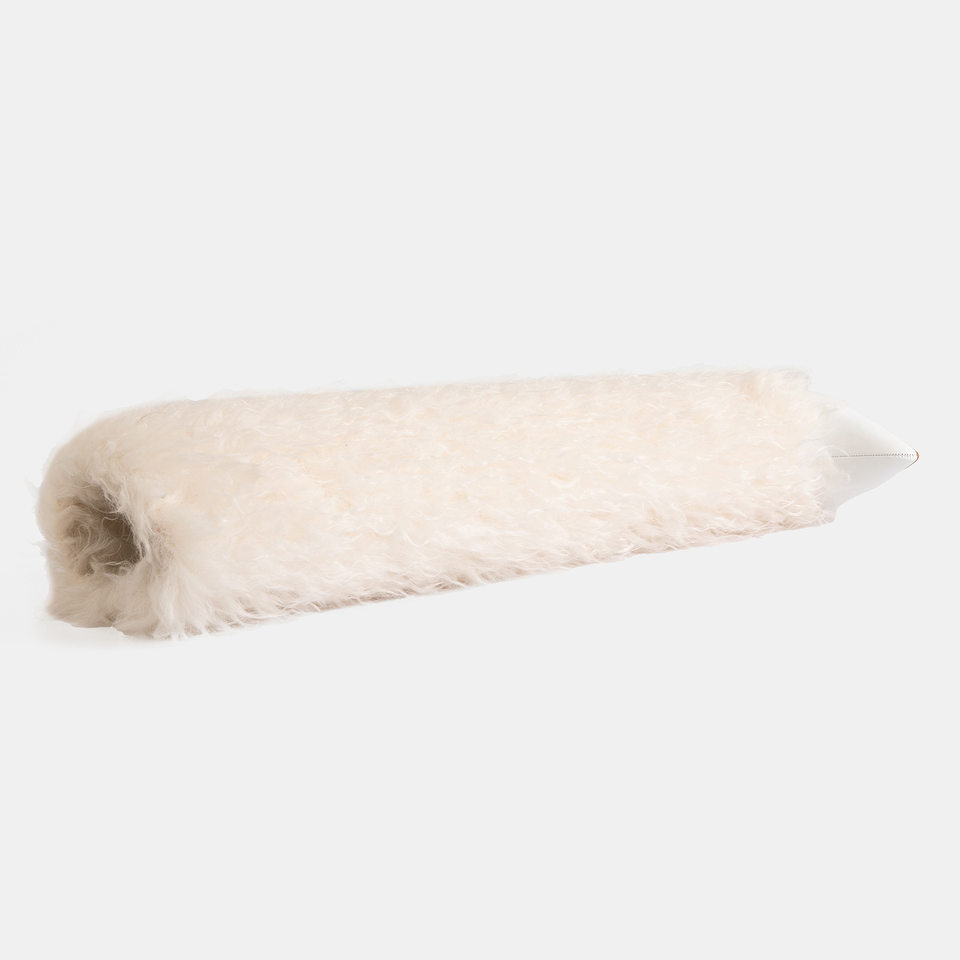 Bốt ngắn mũi nhọn gót cao 12 cm viền lông giữ ấm phong cách thời trang — Màu trắng, màu đen chi tiết 6