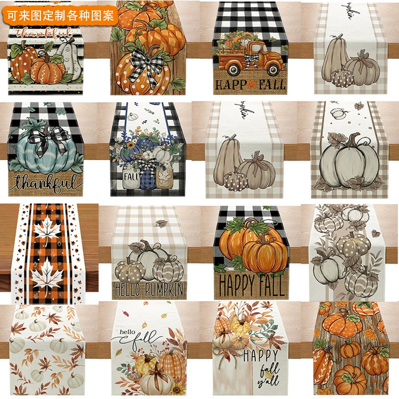Дорожка на стол, серия тыквенного урожая, 33×180 см, осеннее украшение кухни и столовой