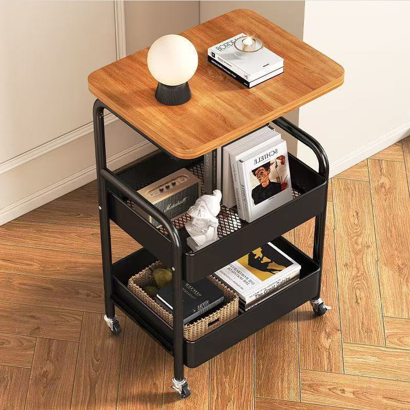 可動二層コーヒーテーブル、モダンでシンプルなトロリー収納ラック、キッチン寝室スナック収納ラック|undefined