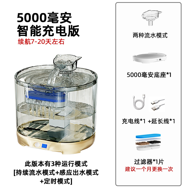 어댑터없이 투명한 금베이스 [5000 mA]