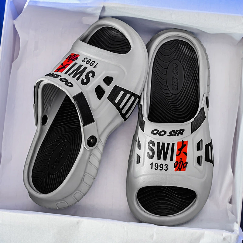 Популярные трансграничные мужские тапочки для внешней торговли, сабо, нескользящие, износостойкие, дезодорирующие, летняя пляжная обувь, уличная толстая подошва оптом