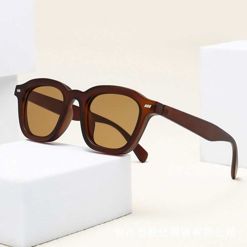 2026 Retro Simple Square Sunglasses European and American Cross-Border Foreign Trade Sunglasses Black Frame Sun Protection Anti-Ultraviolet Fashion