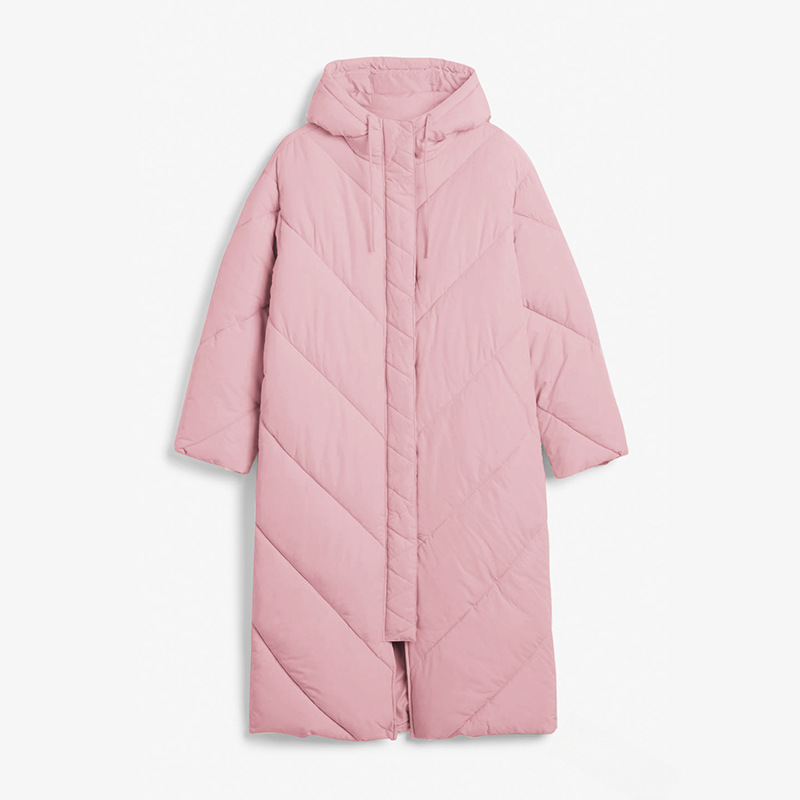 Abrigo largo de invierno para mujer con capucha y algodón slim_voghion.com