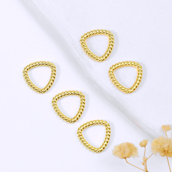 Color preserving 18k package gold twist flower solid mouth ring round oval closed ring diy jewelry accessories material B08
